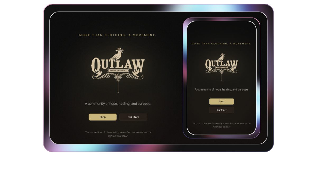 Outlaw Entertainment — desktop and mobile